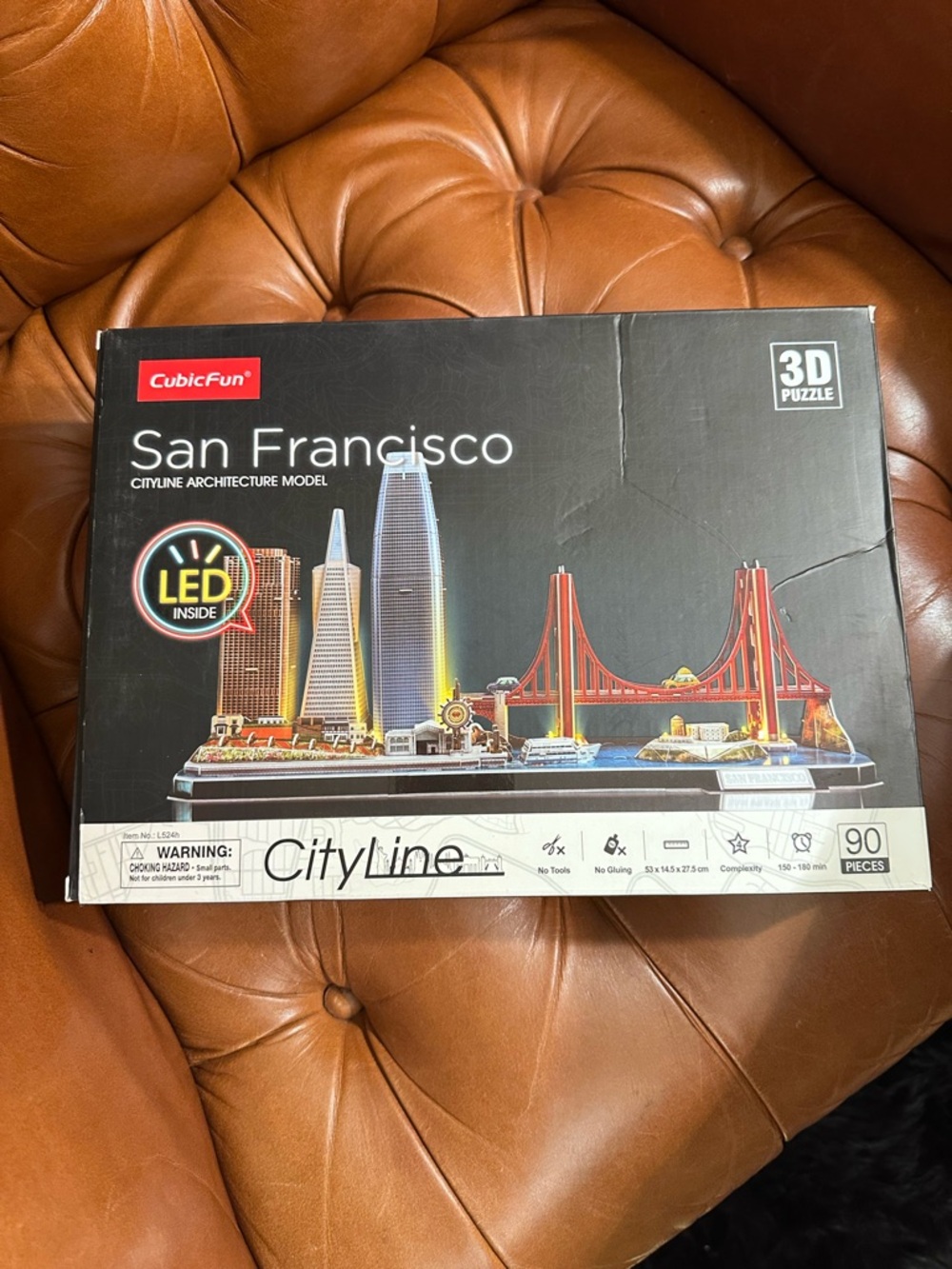 CubicFun LED Paris CityLine L524h Architecture Model 3D Puzzle 90 Pieces